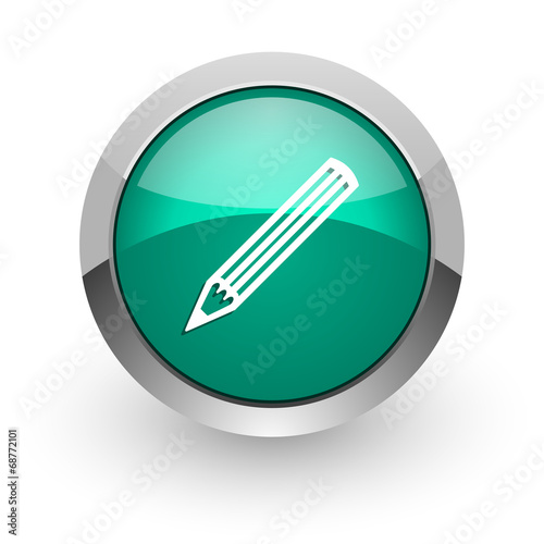 Free Download pencil green glossy web icon - GFXLoad