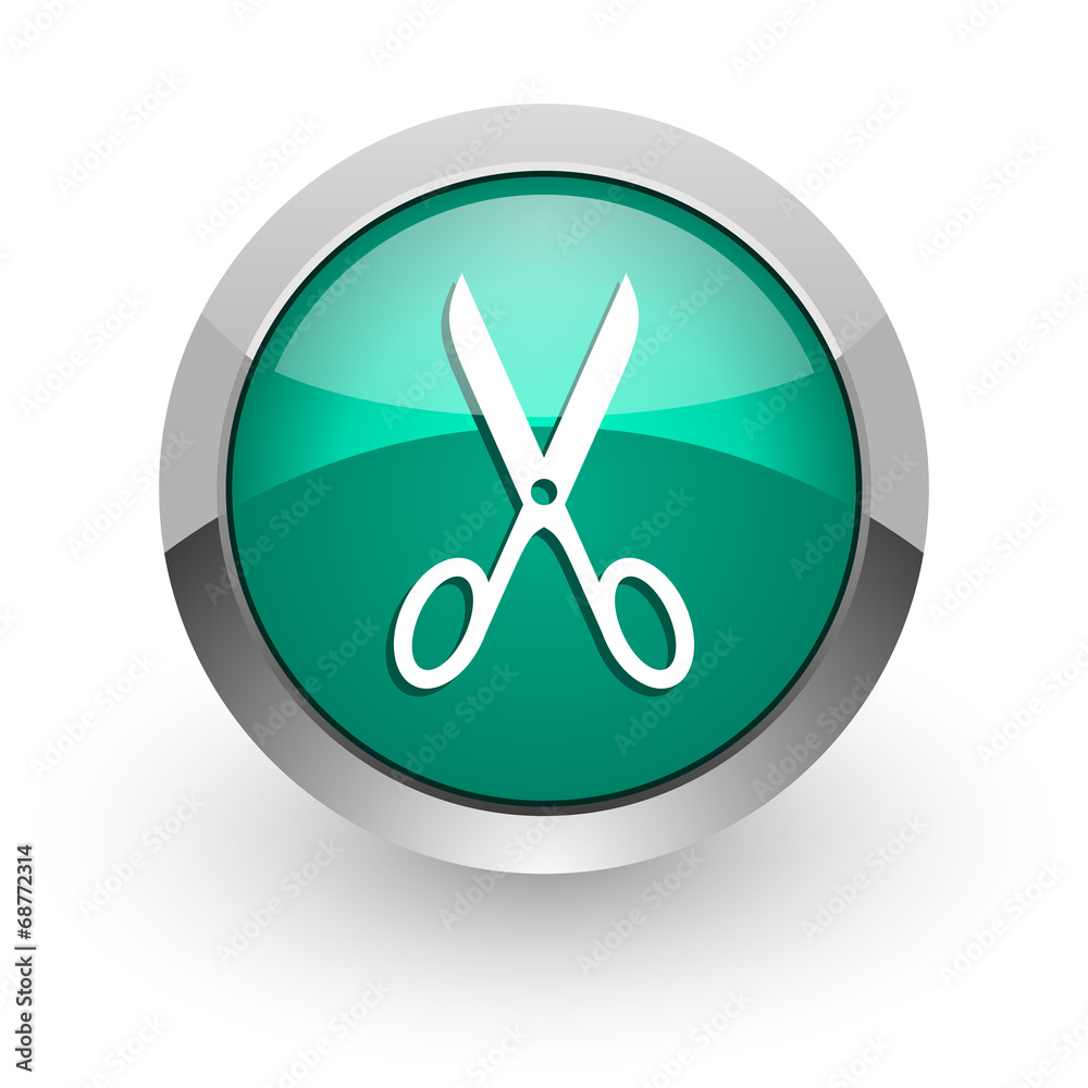 scissors green glossy web icon scissors green glossy web icon