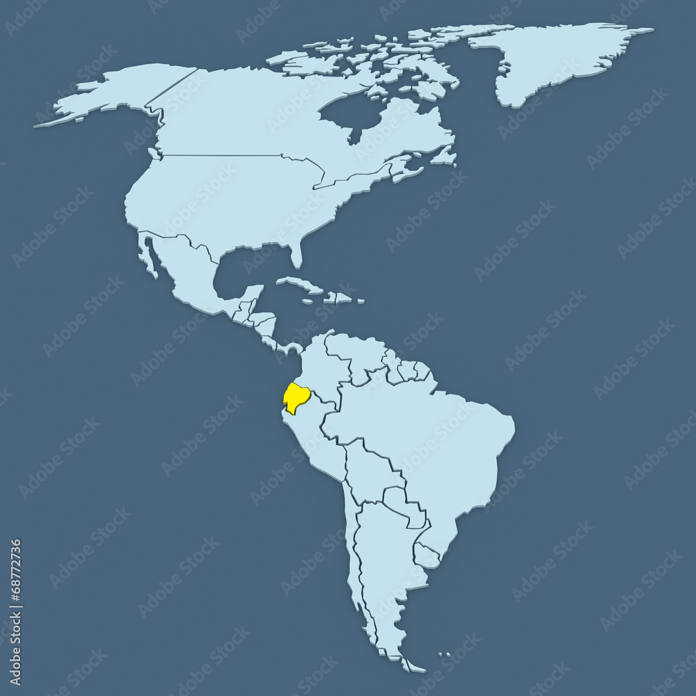 Fototapeta premium Map of worlds. Ecuador.
