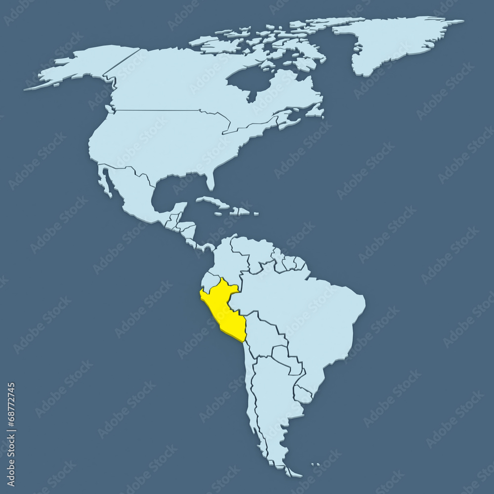 Fototapeta premium Map of worlds. Peru.