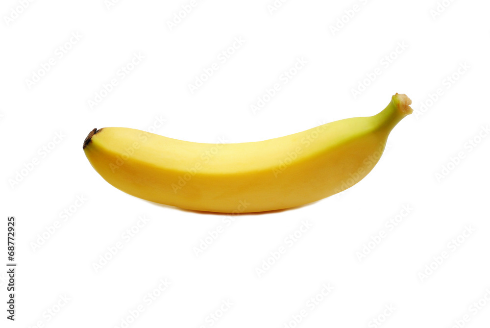 One Yellow Banana Isolated Over a White Background One Yellow Banana Isolated Over a White Background