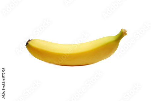 One Yellow Banana Isolated Over a White Background