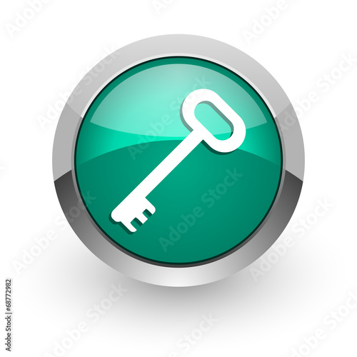 key green glossy web icon