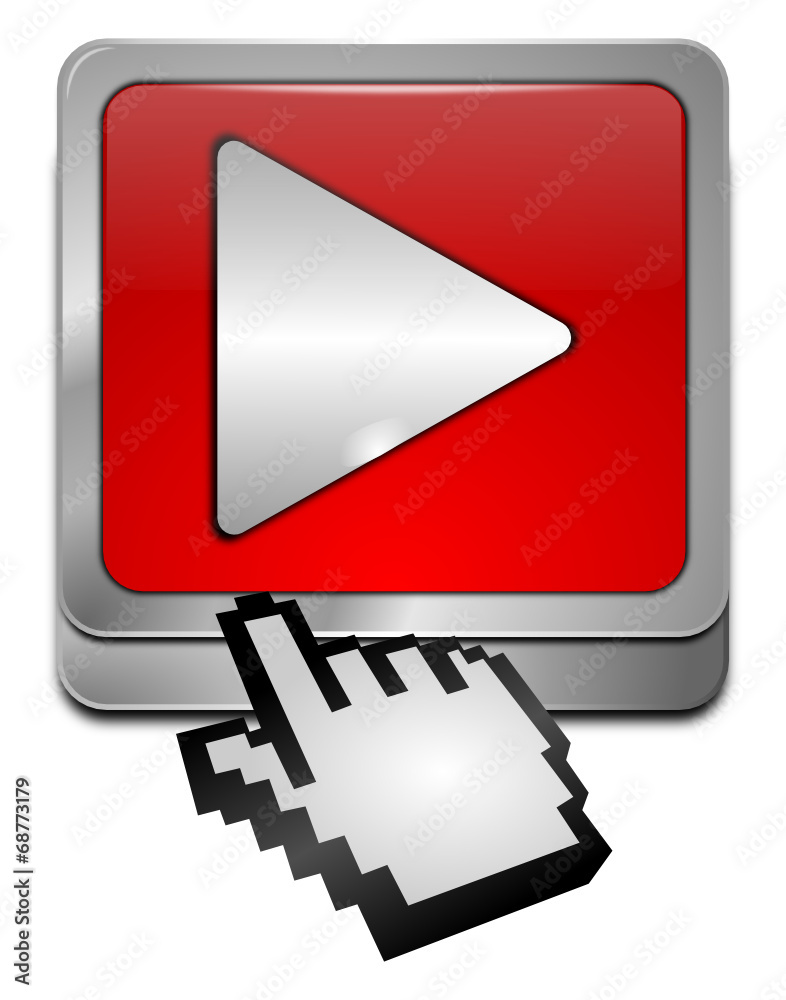Play Button mit Cursor Play Button mit Cursor
