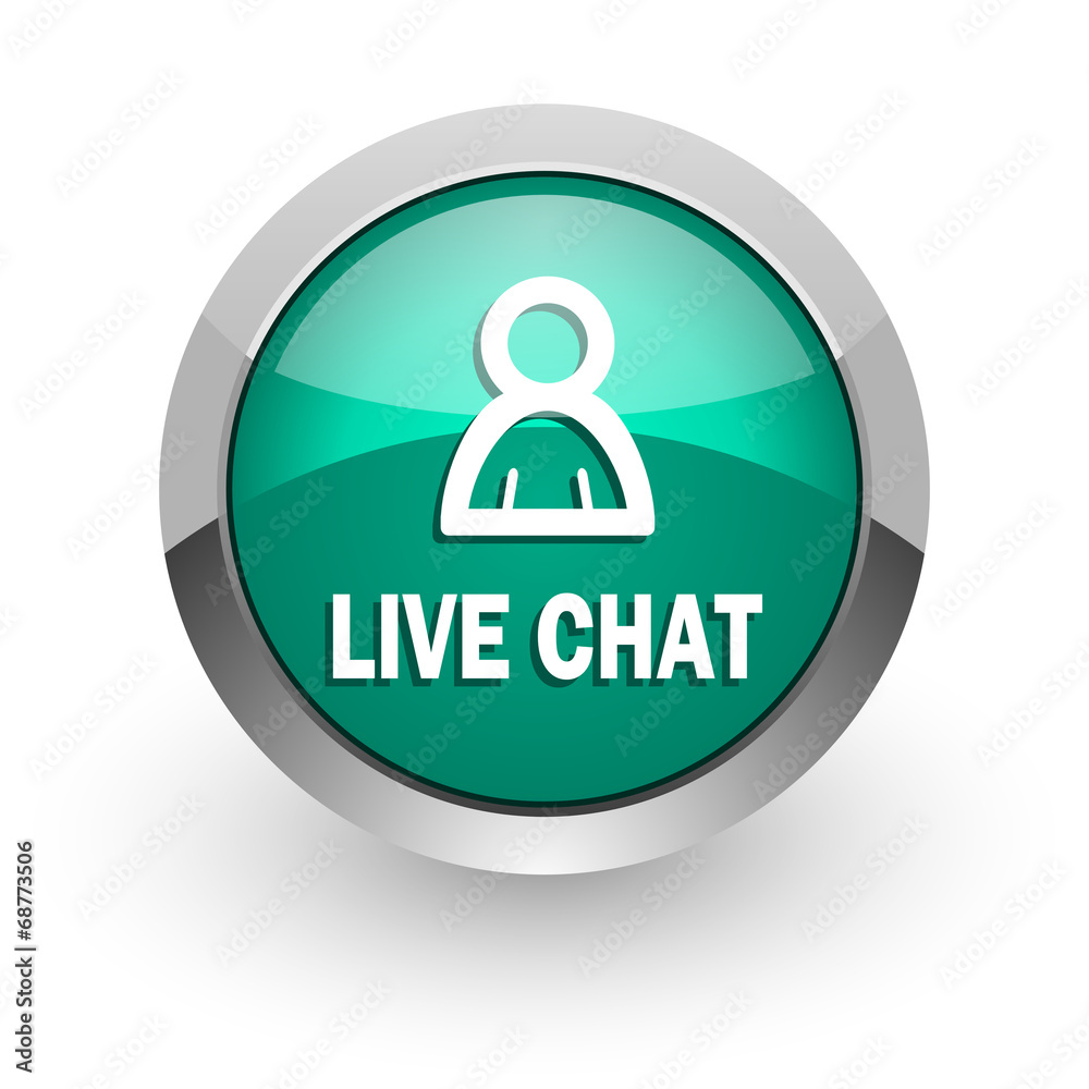 live chat green glossy web icon live chat green glossy web icon