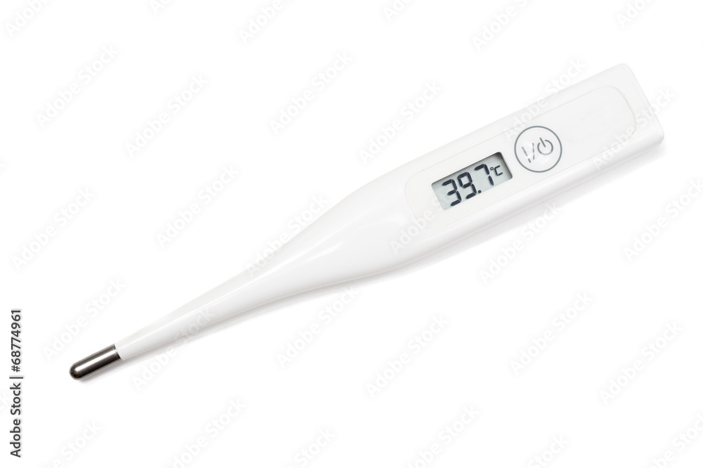 Digital thermometer showing high temperature Digital thermometer showing high temperature