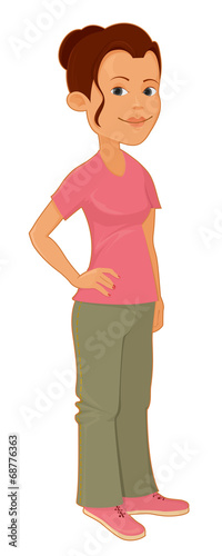 Illustration of a cute woman