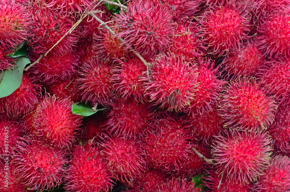 Rambutan Fruit Display For Sell On Small Street In Malwana Rambutan Fruit Display For Sell On Small Street In Malwana