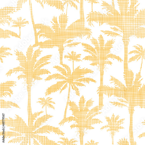 vector palm trees golden textile seamless pattern background