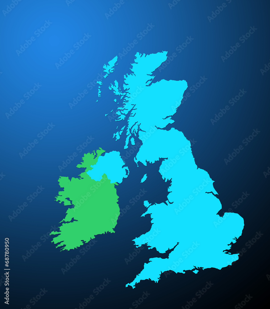 Naklejka premium UK and Ireland map