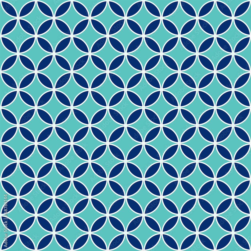 Fototapeta premium Seamless Intersecting Geometric Circle Pattern