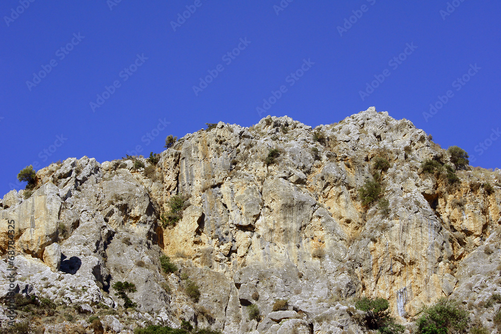 Rocks in mountains on the island of Crete, Greece