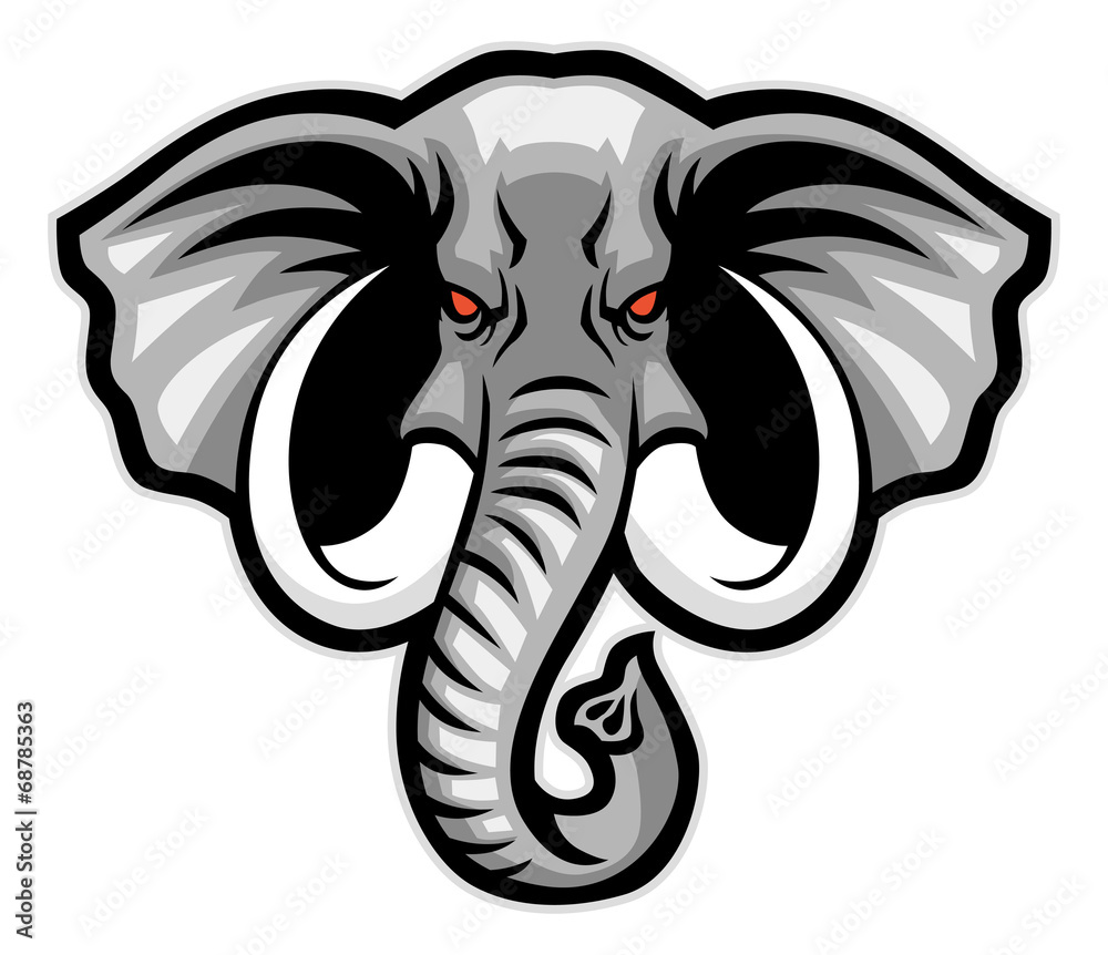 Obraz premium maskotka głowa słonia