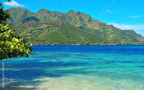 Turquoise waters off Moorea in Tahiti  French Polynesia