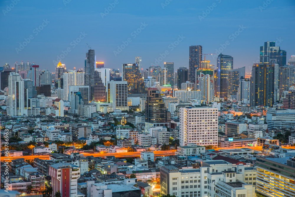 Bangkok city night view, Thailand