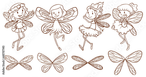 Simple sketches of a fairy