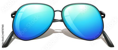 A blue sunglasses