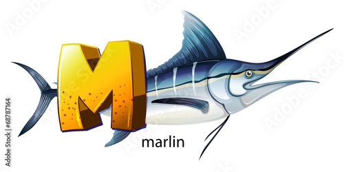 A letter M for marlin