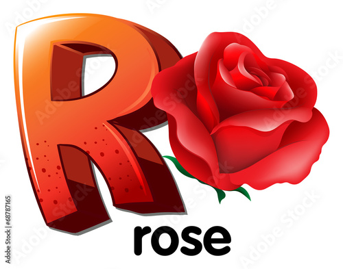 A letter R for rose