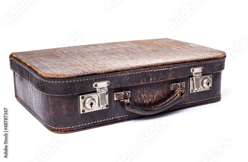 Old suitcase. All on white background