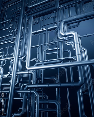 blue metal steel pipe background