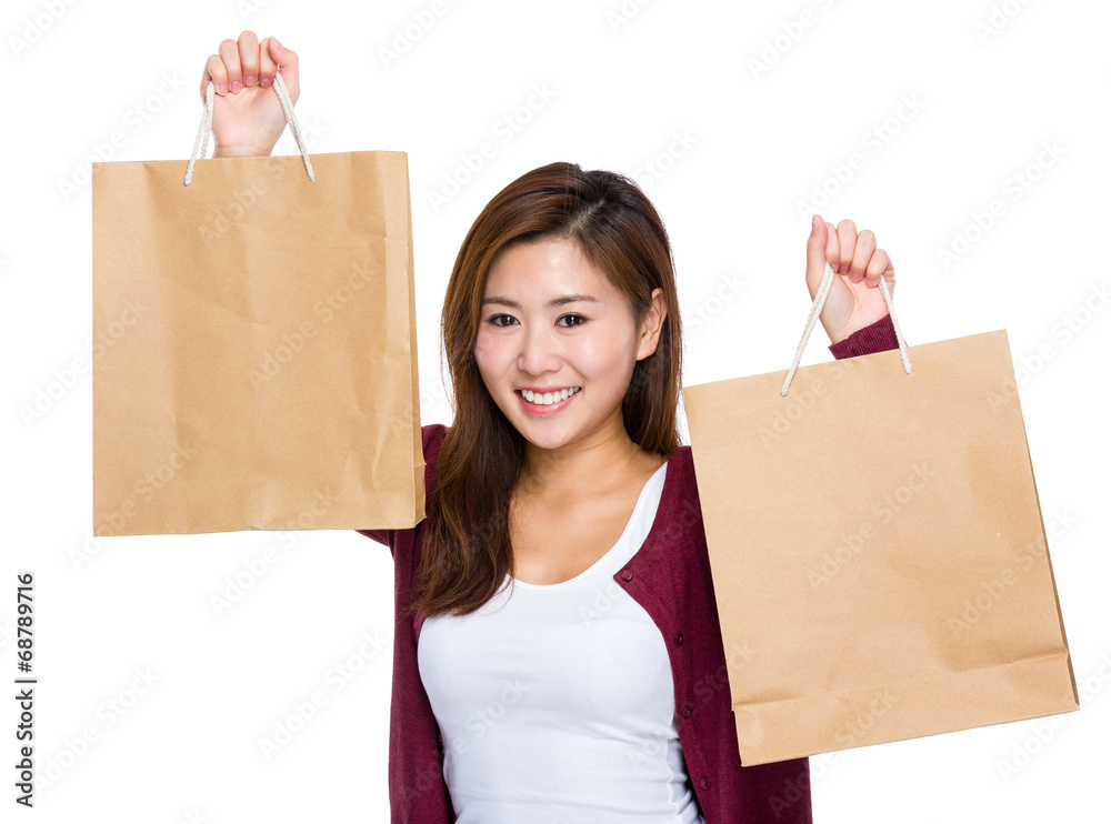 Happy girl with lots of shopping bag Happy girl with lots of shopping bag