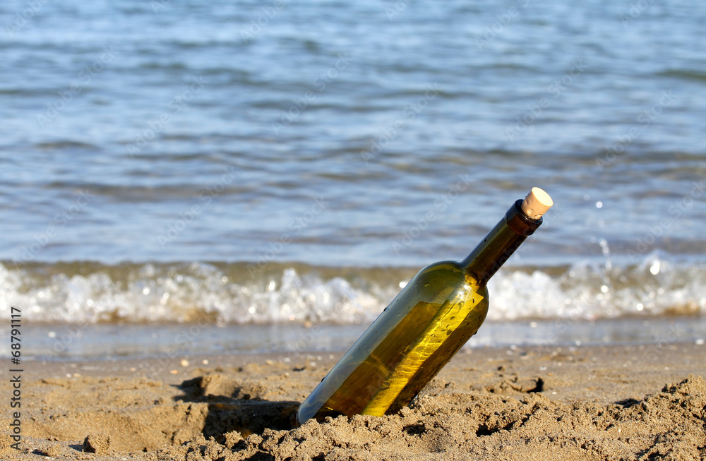 secret message in bottle on the seashore secret message in bottle on the seashore