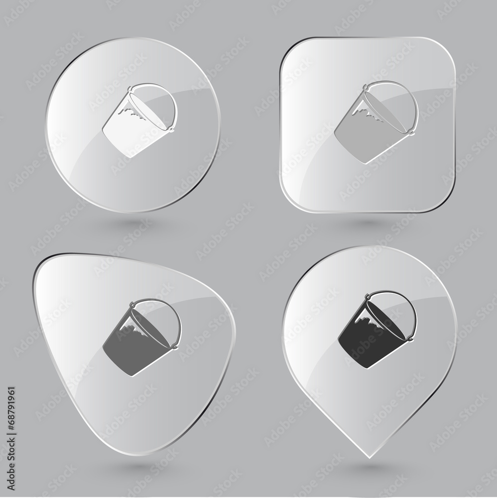 Bucket. Glass buttons. Vector illustration. Bucket. Glass buttons. Vector illustration.