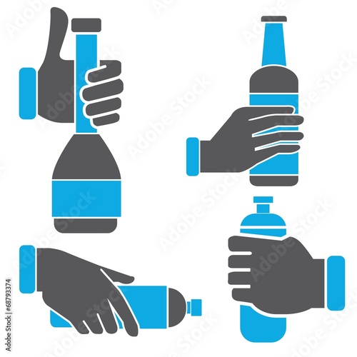 hand holding bottle set