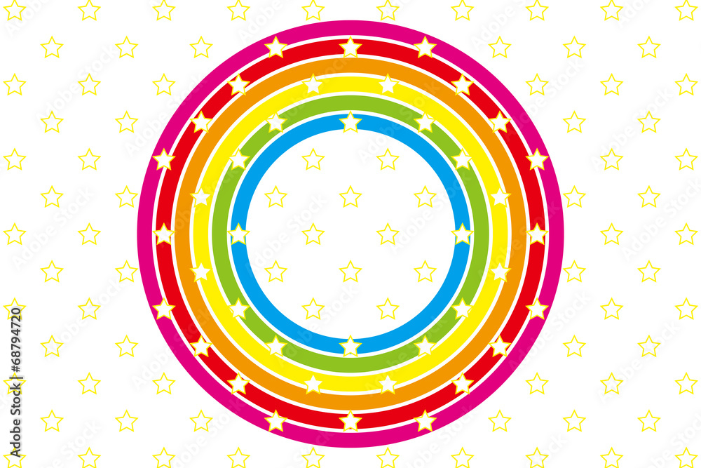Background Wallpaper Vector Illustration Design Free Free Size Charge Free Colorful Color Rainbow Show Business Entertainment Party Image 背景素材壁紙 虹の輪 虹 虹色 レインボー 七色 星 星の模様 星模様 Stock Vector Adobe Stock
