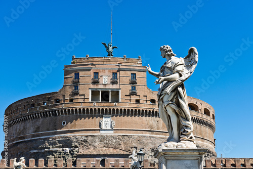 beautiful view with castle st. Angelo. Rome