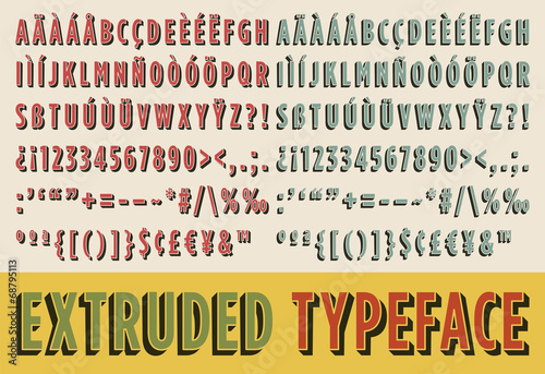 Extruded typeface