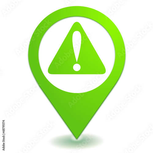 attention sur symbole localisation vert