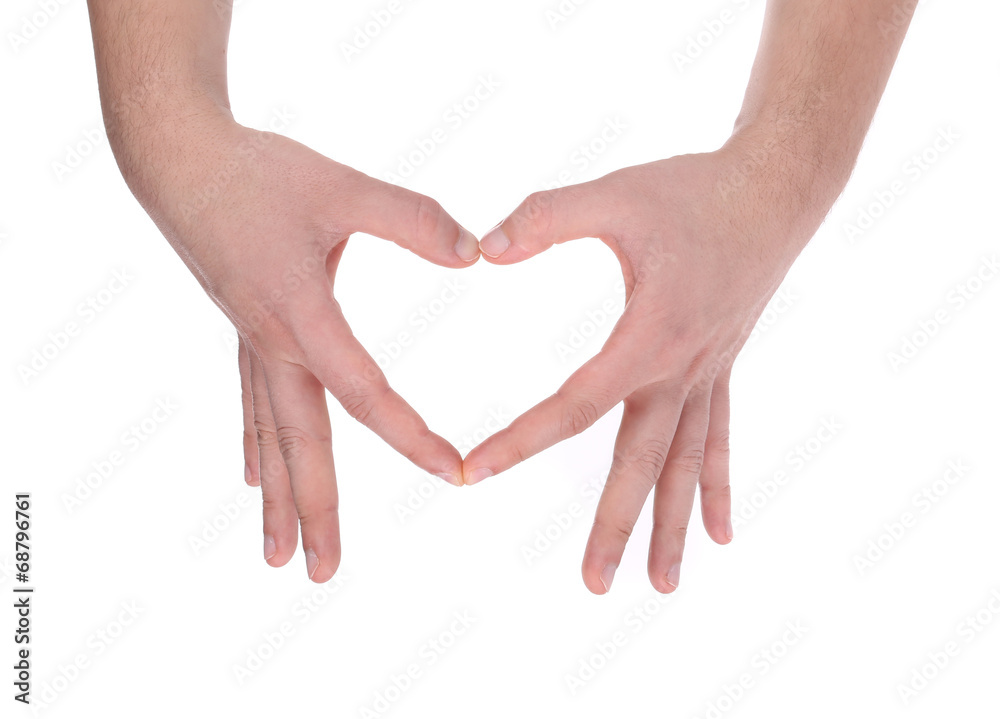 Male hands in the form of heart. Male hands in the form of heart.
