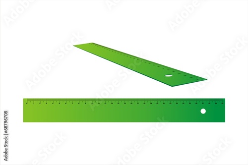Regla de color verde. Ilustración vectorial