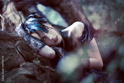 Beautiful, romantic gothic styled woman photo