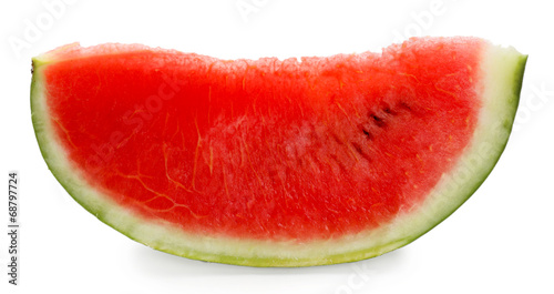 Fresh slice of watermelon, isolated on white