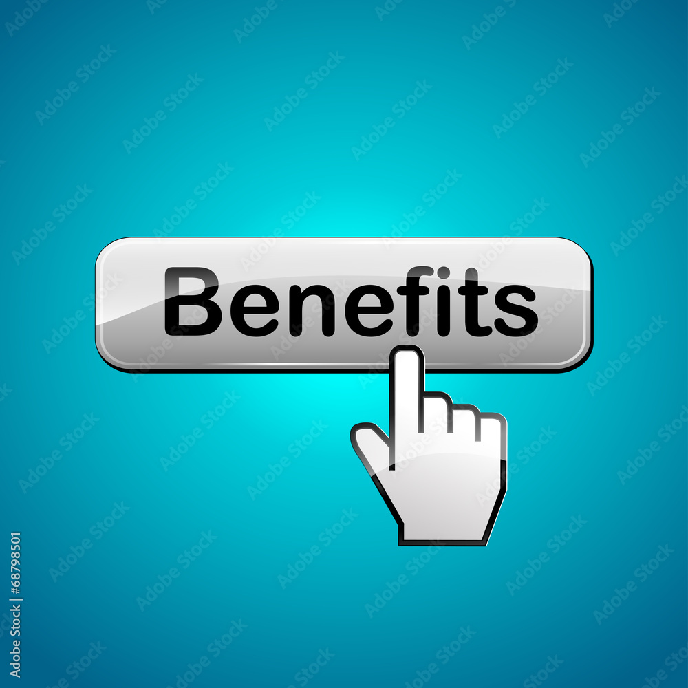 Vector benefits button Vector benefits button