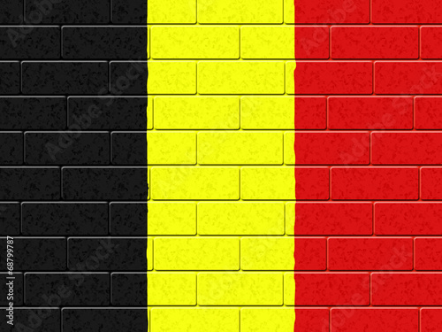 Belgian Flag Indicates Blank Space And Cement