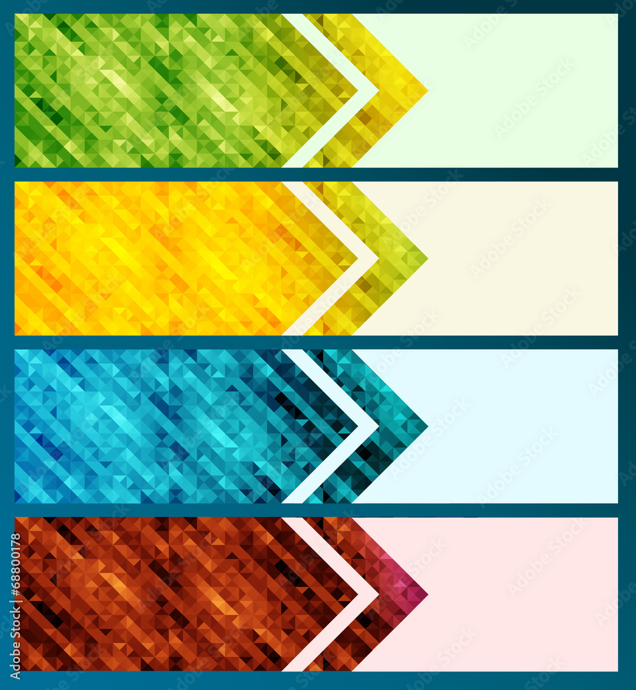 Set of abstract modern geometric banners background