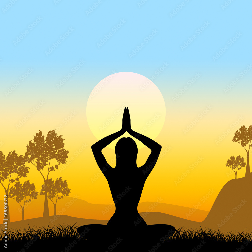 Yoga Pose Means Scenic Green And Meditate Yoga Pose Means Scenic Green And Meditate