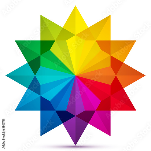 Color wheel icon in star shape