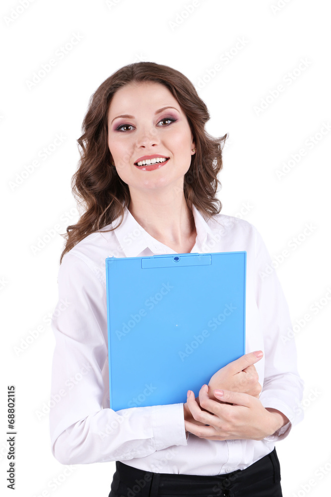 Young business woman isolated on white Young business woman isolated on white