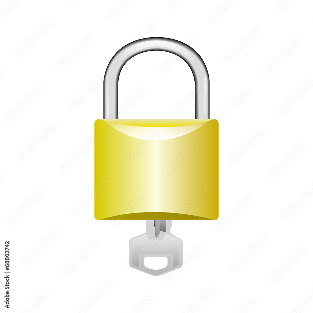 Padlock with a key Padlock with a key