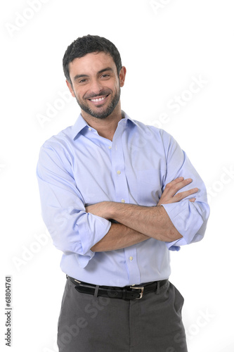 young attractive business man folded arms corporate portrait