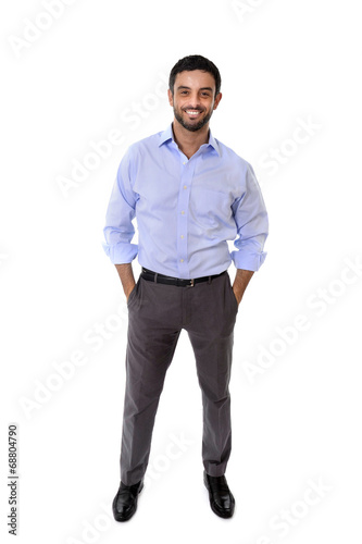 young attractive business man standing in corporate portrait