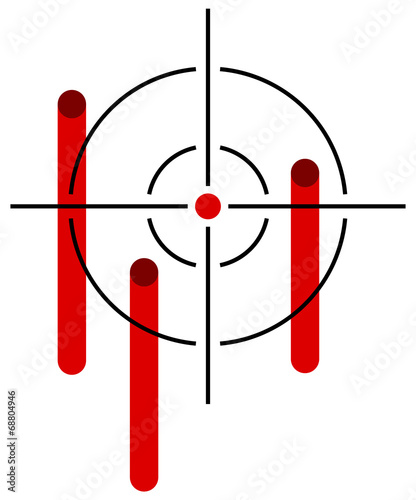Reticle with bleeding hits