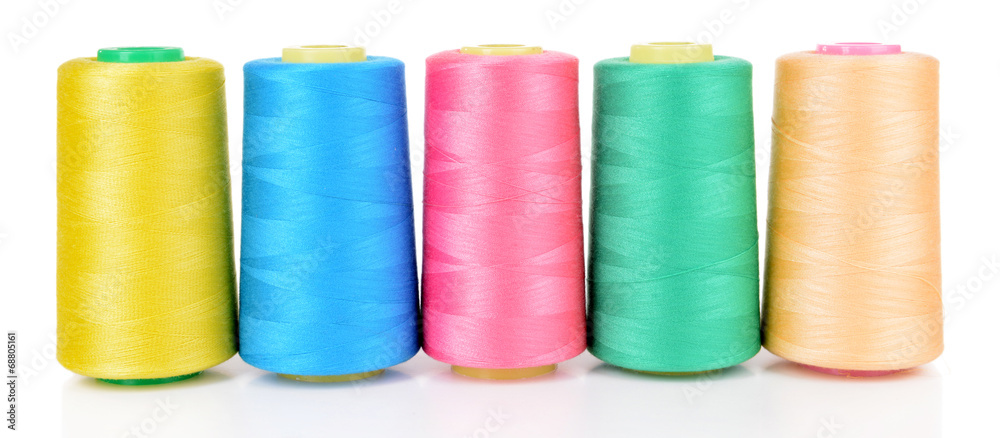 Colorful skeins of thread isolated on white Colorful skeins of thread isolated on white