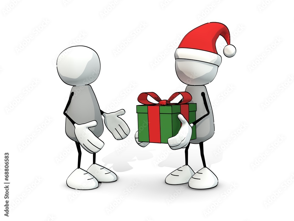 little sketchy men with santa hat and gift box little sketchy men with santa hat and gift box