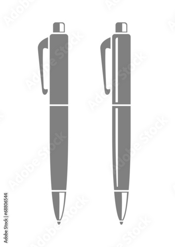 Grey ballpoint icon on white background